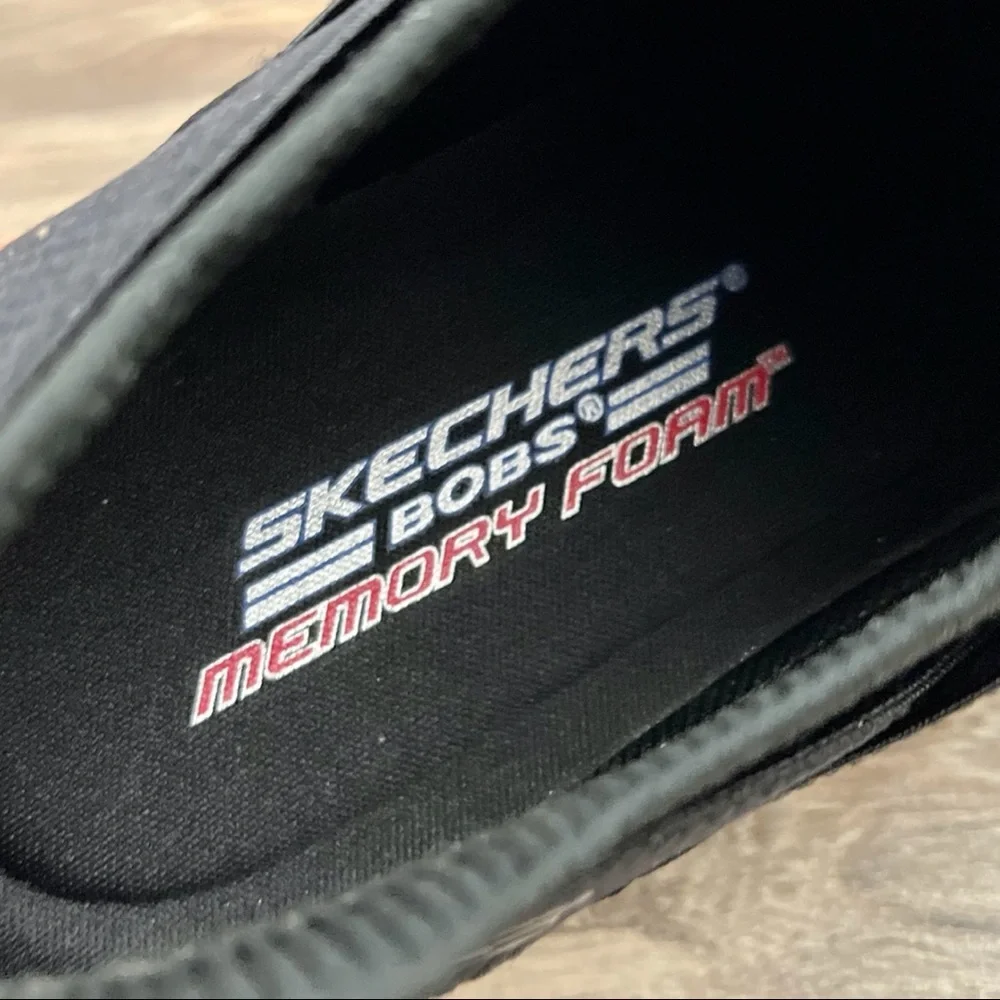 NIB Skechers 8W WIDE FIT Bobs Sport Bob Squad 2 Slip On Sneaker Black - Picture 10 of 12